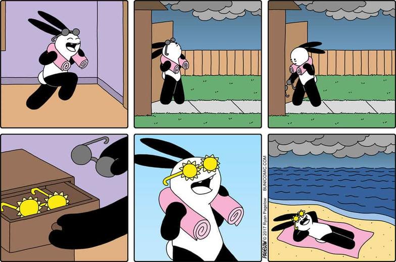 17 забавнейших комиксов с тёмным юмором о харизматичном кролике и его друзьях