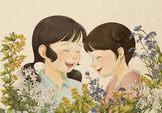 25 тёплых иллюстраций корейского художника о нежной и трепетной любви двух сестёр