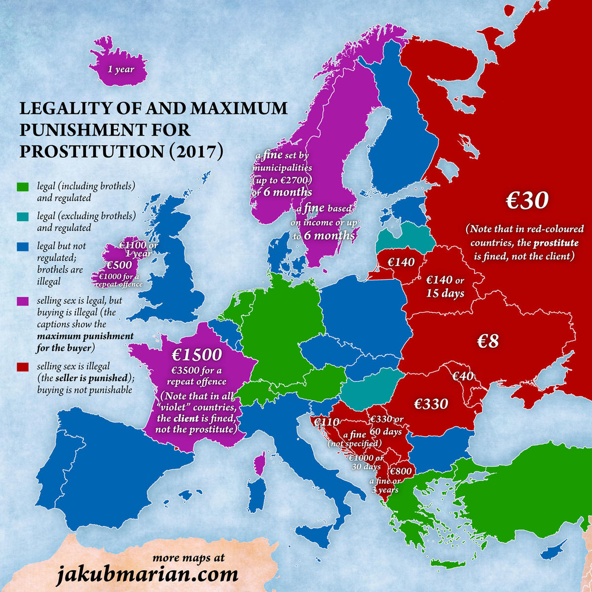 Вот самая полная карта Европы для секс-туристов. Законы Украины ужасают! 