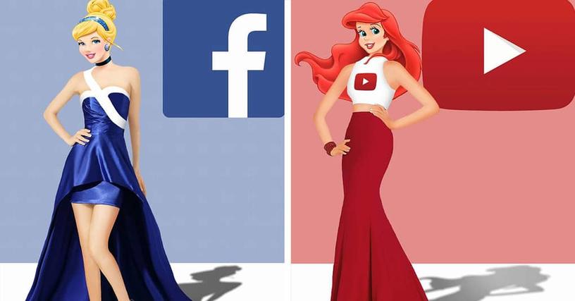 Художник изобразил известные социальные сети в виде принцесс. Получилось очень любопытно