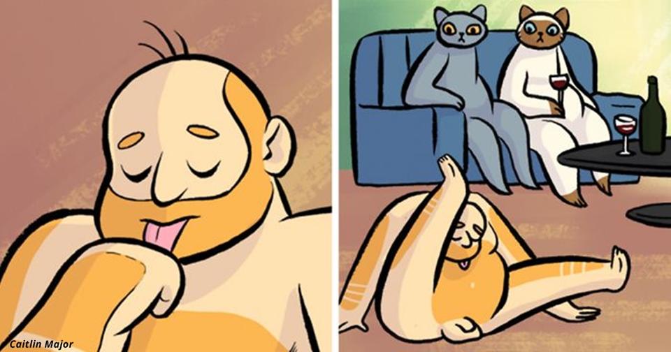 30 рисунков о том, что было бы, если бы люди и кошки поменялись местами