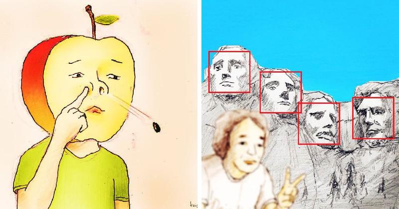 На рисунках этого японского художника постоянно происходит какой то караул. А всё потому, что он мыслит ну очень нестандартно