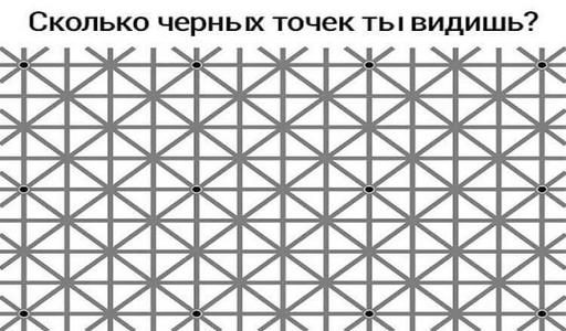 Внимательно взгляни на эту картинку: сколько черных точек ты видишь?