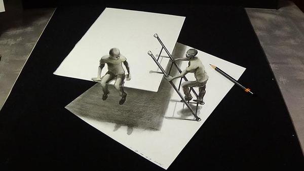3D-рисунки этого художника взорвут вам голову, а потом он покажет, как это создаётся. Но будет уже поздно