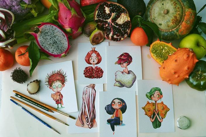 Лондонская художница представила, как выглядели бы фрукты и овощи, будь они людьми. Теперь можно узнать не только их вкус, но и характер