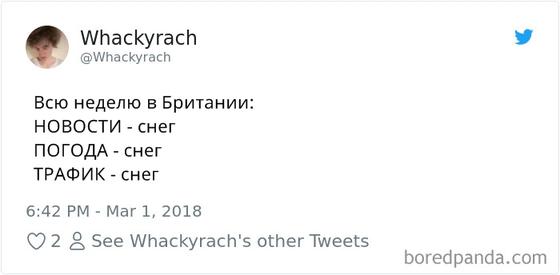 Интернет не может перестать смеяться над британцами, который испугал легкий снежок