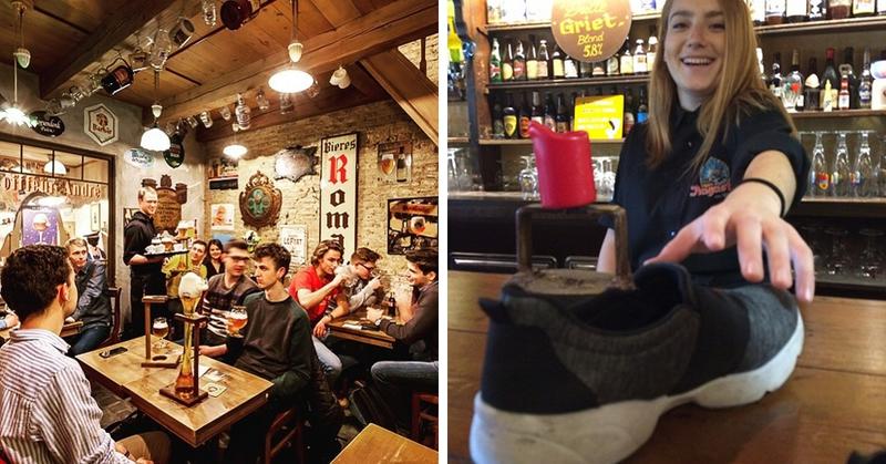В этом бельгийском баре каждого посетителя просят сдать один ботинок. И благодаря этой хитрости заведению удаётся неплохо так сэкономить