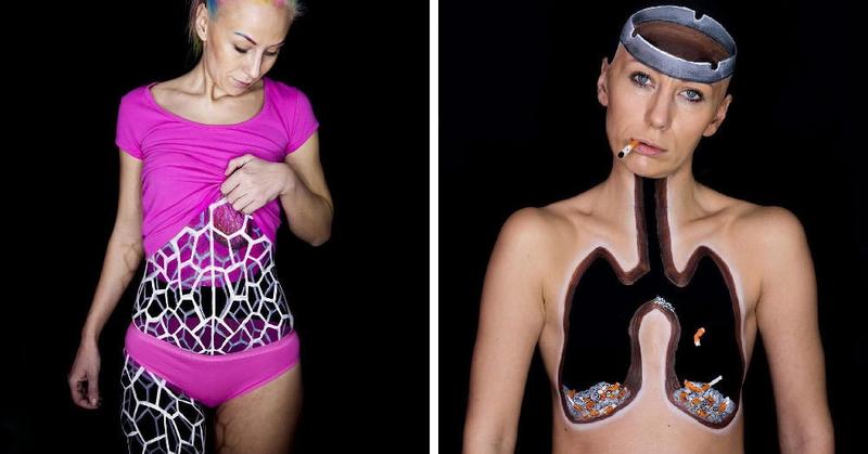 Сербский визажист создаёт на своём теле невероятные оптические иллюзии, сгибая и скручивая себя с помощью одного только мейк апа. Результат сломает ваш мозг