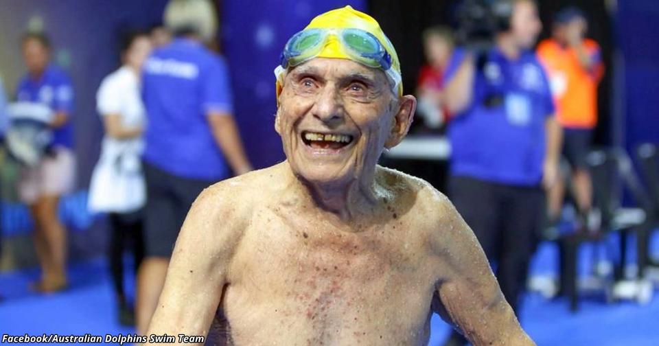 99 летний дед поставил рекорд по плаванию на 50 м. А до 80 ти вообще не занимался! 