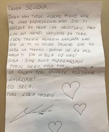 5-летняя девочка написала письмо Луке Модричу - лучшему игроку ЧМ. И он ей ответил! До слёз.