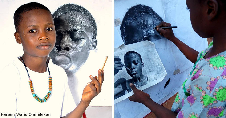 11 летний мальчик из Нигерии создает нереально реалистичные портреты Вы никогда не видели ничего подобного.
