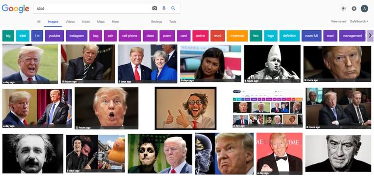 Если написать ″Idiot″ в Гугле, вас завалит фотками Трампа! Вот как так получилось У кого-то весьма специфичное чувство юмора.