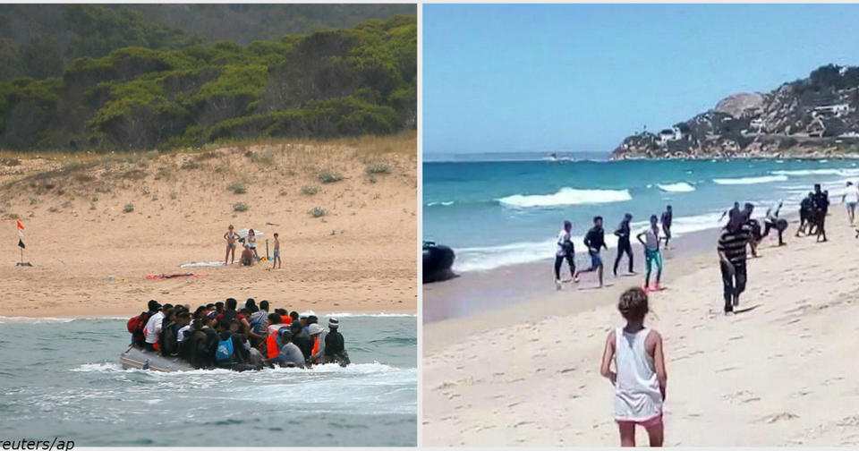 Туристы потрясены: прямо на пляж в Испании приехала лодка с мигрантами Вот видео!