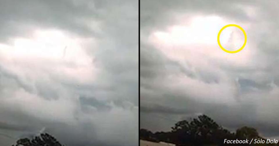 Женщина случайно сняла на видео ″человека″, гуляющего по облакам О мой Бог!