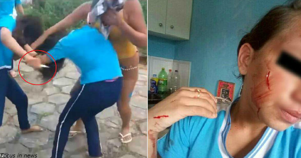 14 летняя девочка чуть не заколола подругу ножом, который ей дала ее мать! Шокирующая драка в Бразилии.