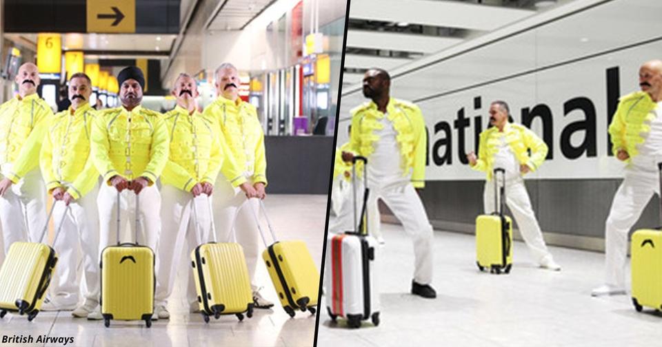 Носильщики аэропорта Хитроу устроили крутое шоу в ко дню рождения Фредди Меркьюри