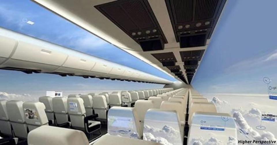 Самолеты без окон дадут пассажирам панорамный вид на небо и космос Полеты перестанут быть скучными.