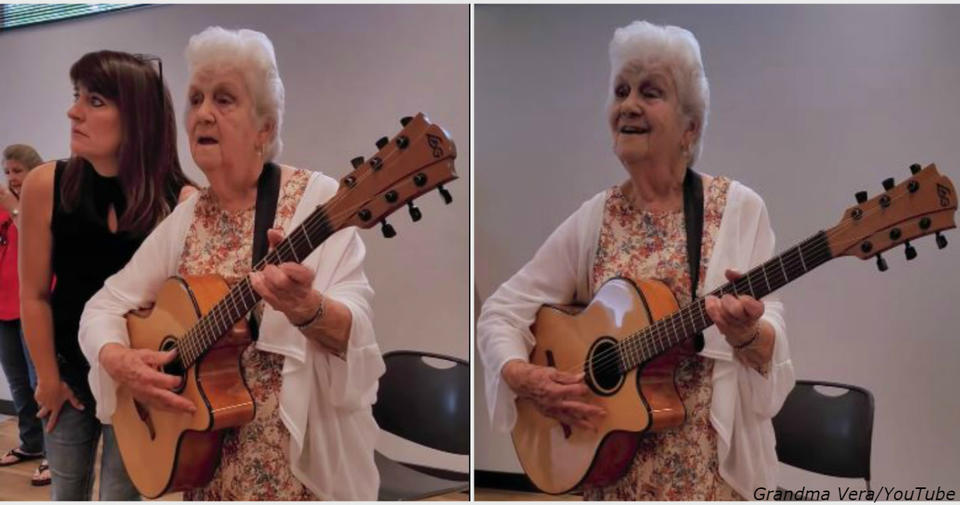 90 летняя бабуля перепела песню ″Я разваливаюсь на куски″   получилось просто прекрасно Когда в душе молодой!