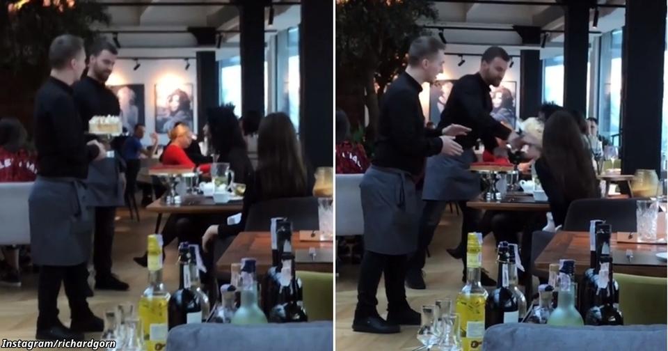 Официант в киевском ресторане швырнул торт прямо в лицо посетительнице! Вот видео Но не спешите его осуждать!