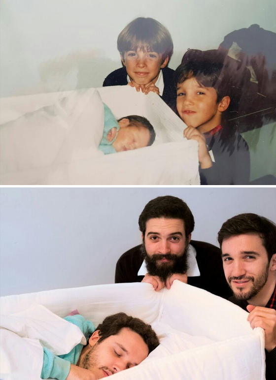 27 раз, когда кто-то воссоздал свои старые семейные фото — и получилось лучше оригинала! Отличная традиция!