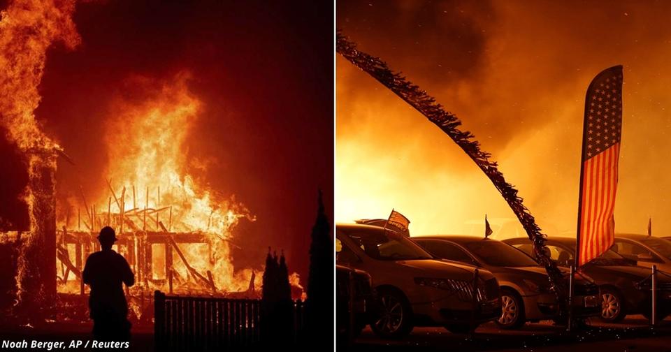 Пожар в Калифорнии «съел» почти целый город! Вот фото 30 тысяч человек эвакуированы.