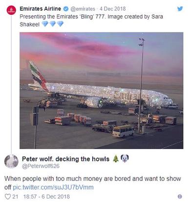 Это ″покрытый бриллиантами″ самолет в ОАЭ. Почему он бесит так много людей? По-богатому!:)