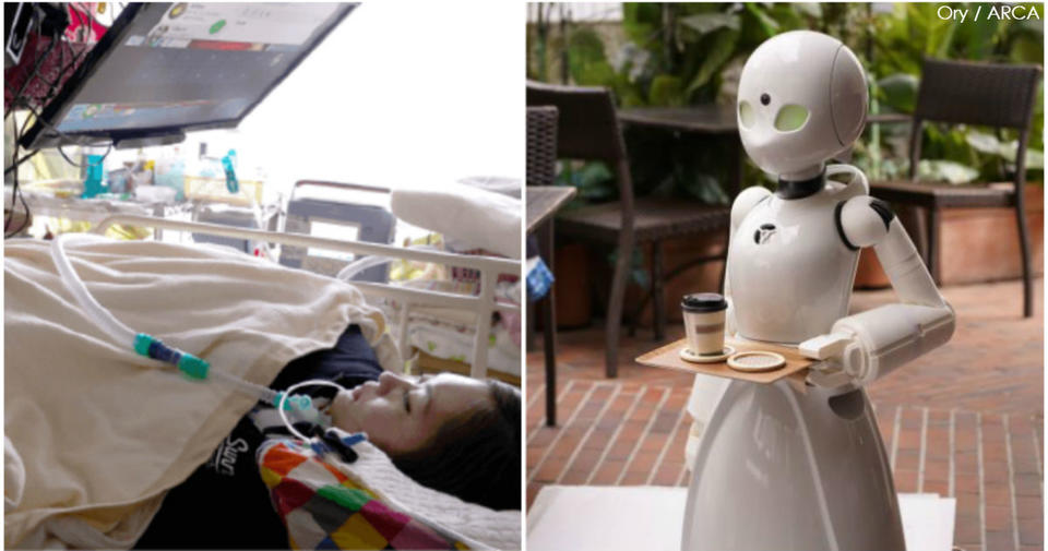 Кафе в Японии берет на работу лежачих инвалидов: они управляют роботами-официантами Инновационная идея!
