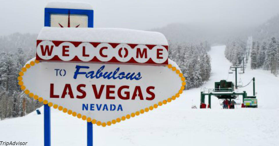 Лас-Вегас впервые за много-много лет накрыло снегом. Вот фото