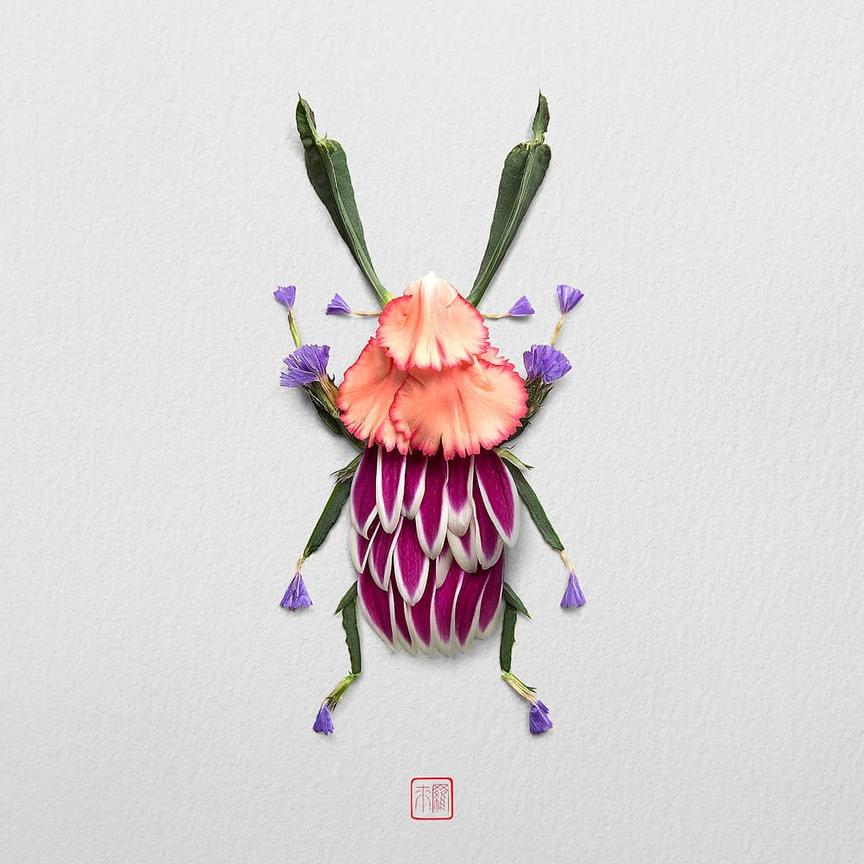 Художник превращает цветы в потрясающие скульптуры животных и насекомых