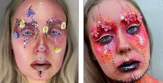 Визажист-самоучка создает настоящие картины, используя цветы для макияжа глаз