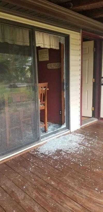 Когда семья приехала домой, то увидела разбитую дверь. Оказалось, козел разбил стекло и проник внутрь