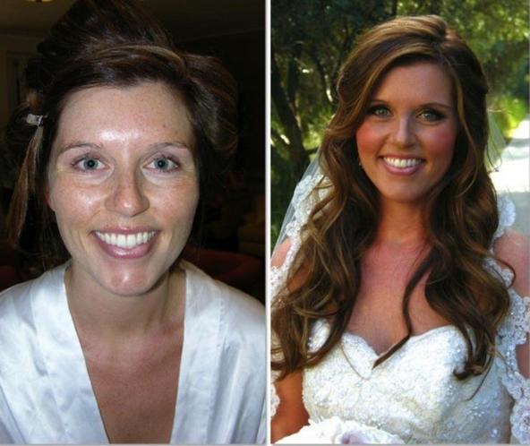 Сделать красавицу из ничем не примечательной девушки возможно: как выглядели невесты до и после свадебного макияжа. Фото