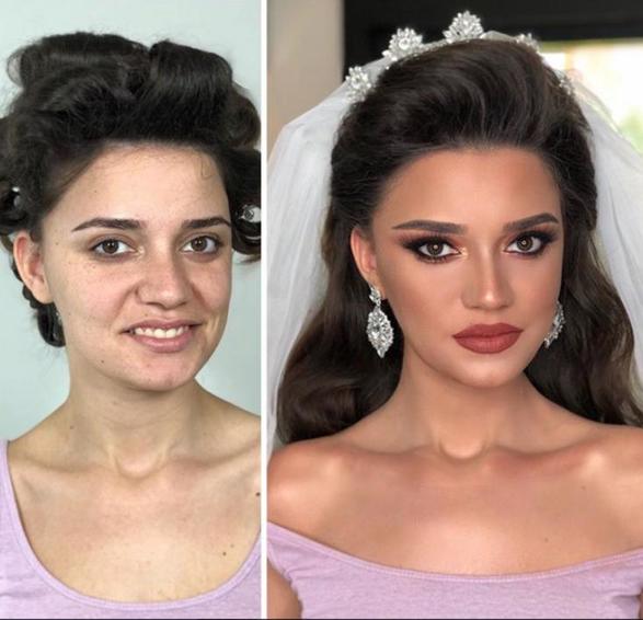 Сделать красавицу из ничем не примечательной девушки возможно: как выглядели невесты до и после свадебного макияжа. Фото