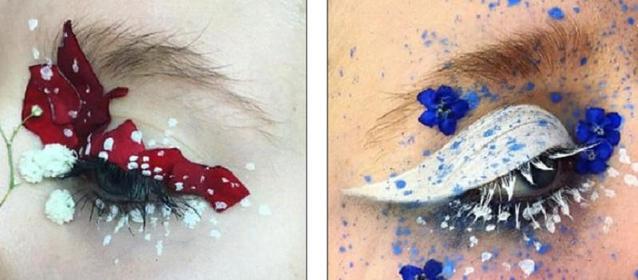 Визажист-самоучка создает настоящие картины, используя цветы для макияжа глаз