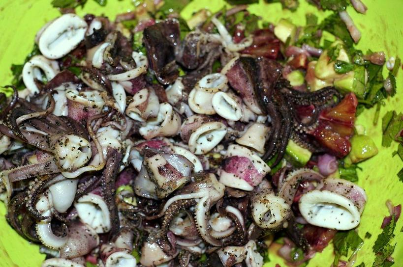 Настоящая экзотика: как приготовить салат из кальмаров, кровавого апельсина и авокадо