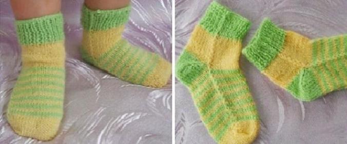 Вяжем на зиму носки на двух спицах: бесшовные, теплые и очень удобные