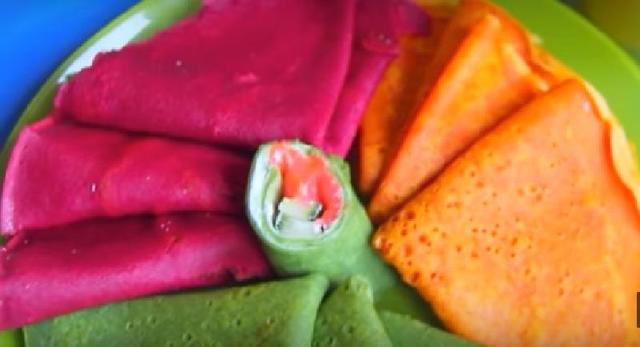 Как приготовить супер вкусный цветной блин из натуральных ингредиентов