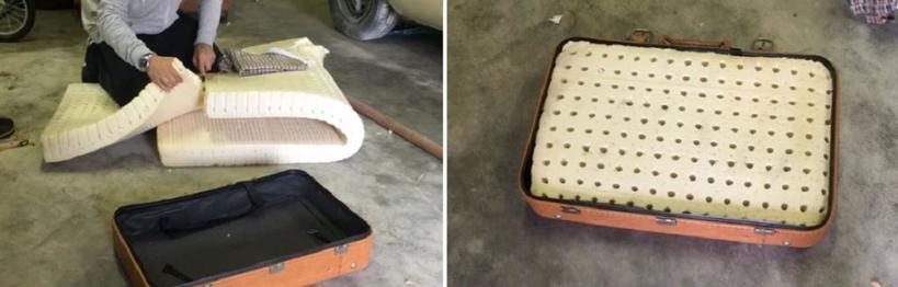 Как сделать для своего питомца стильный кожаный диван из чемодана