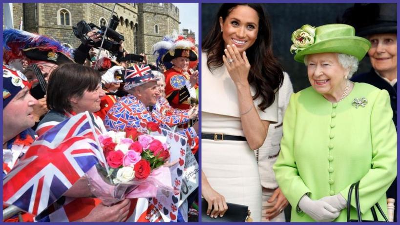 В нарядах   цвет флага посещаемой страны, на одобренной свадьбе   в фиолетовом: традиции стиля британской королевской семьи