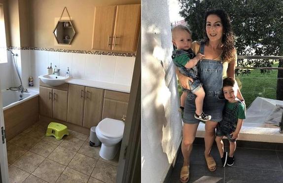 Понадобилась краска и наклейки: молодая мама сделала дешевый ремонт в ванной. Фото до и после