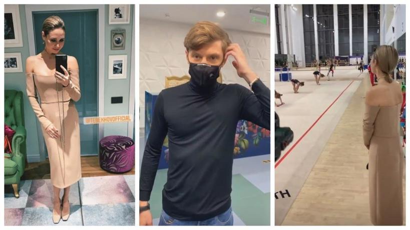 «Короче, я захотела вернуться в гимнастику»: Ляйсан Утяшева в нюдовом платье посетила с мужем тренировку гимнасток