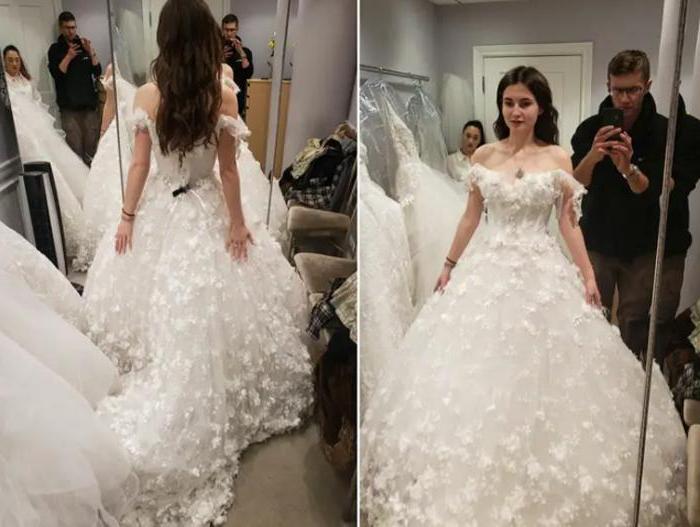 Невеста нашла свадебное платье, которое выглядело таким же, как она раньше нарисовала на бумаге